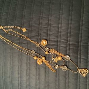 Betsey Johnson Multi Strand diamond, stars, beads